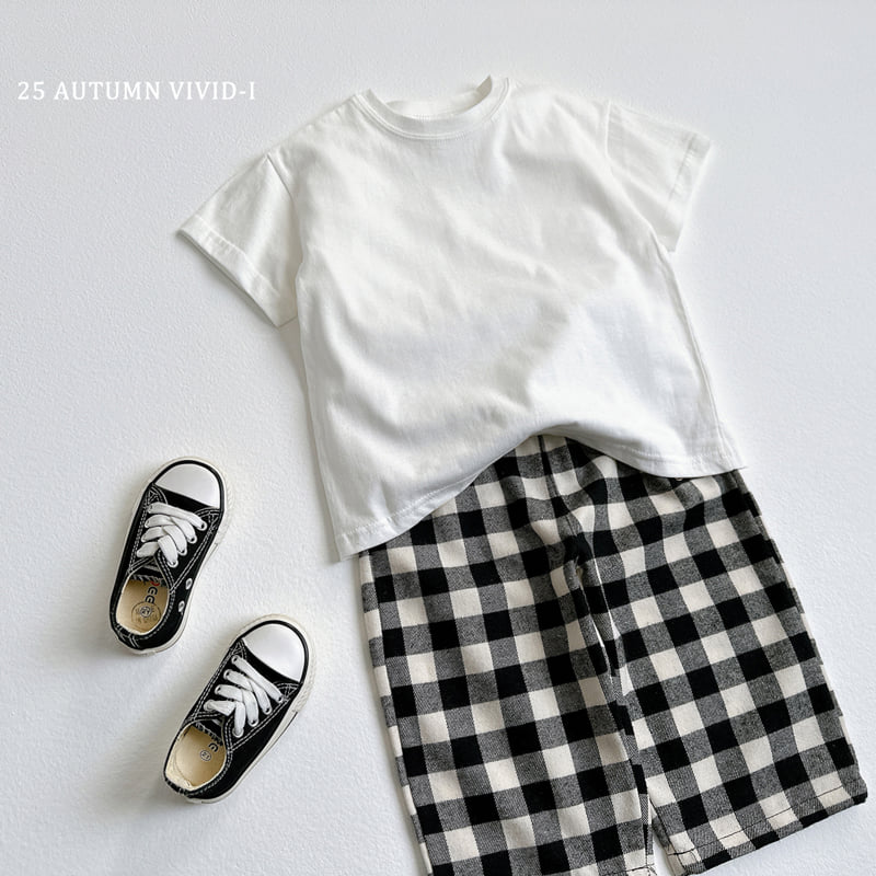 Vivid I - Korean Children Fashion - #kidsshorts - Check Bear Embroidery Pants - 8