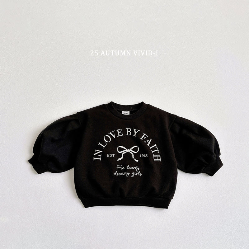 Vivid I - Korean Children Fashion - #kidsshorts - Puff Ribbon Sweatshirt - 5