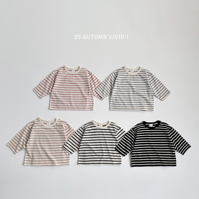 Vivid I - Korean Children Fashion - #kidsstore - Cuff Stripe Tee - 3