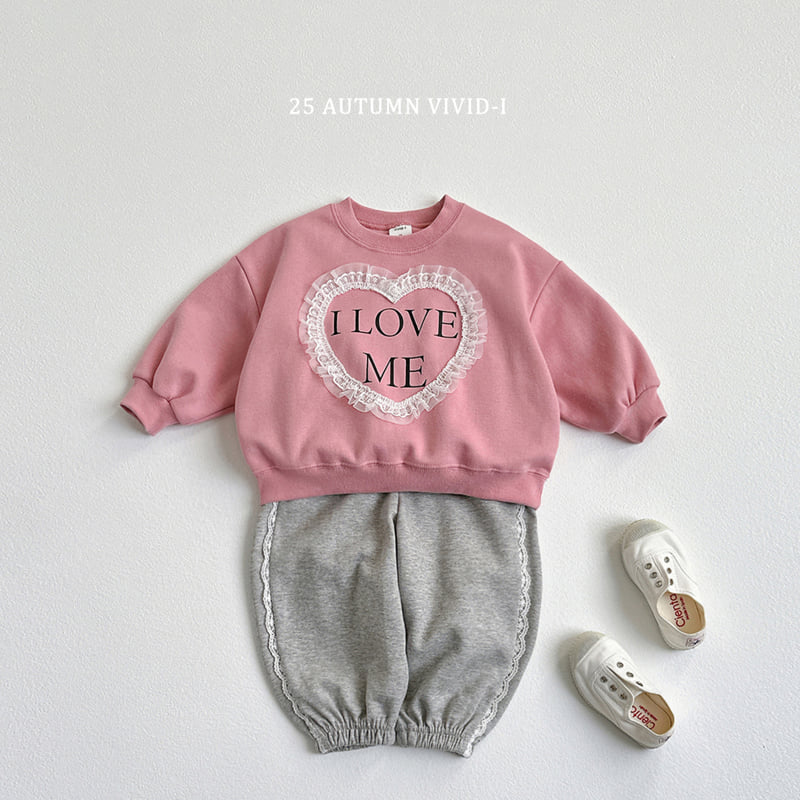 Vivid I - Korean Children Fashion - #kidsstore - Lace Heart Sweatshirt - 8