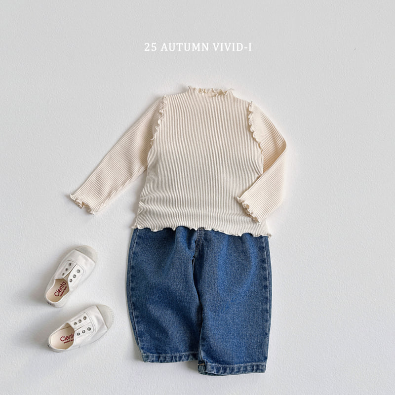 Vivid I - Korean Children Fashion - #kidsstore - Ribbed Wavel Tee - 7