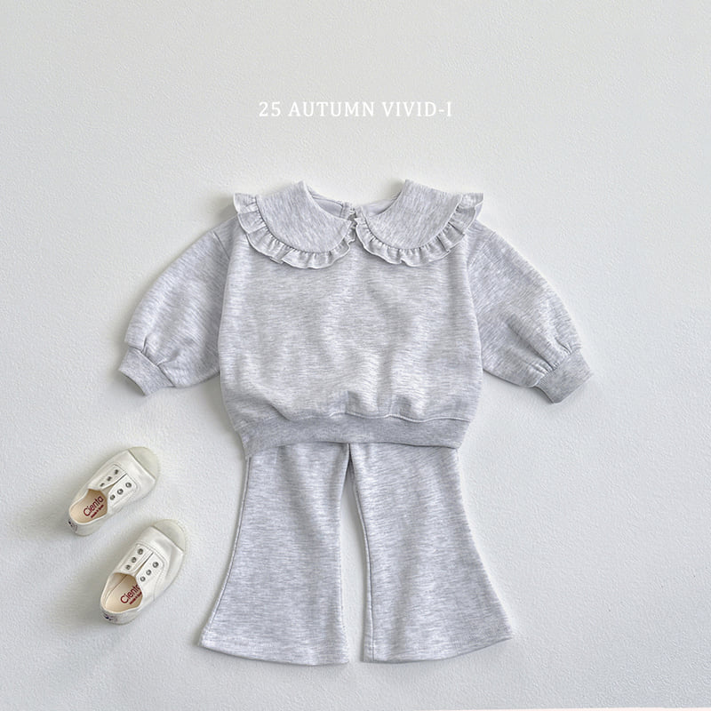 Vivid I - Korean Children Fashion - #kidsstore - Round Collar Bootcut Set - 6