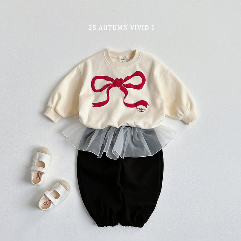 Vivid I - Korean Children Fashion - #kidsstore - Ribbon Embossed Sweatshirt - 11