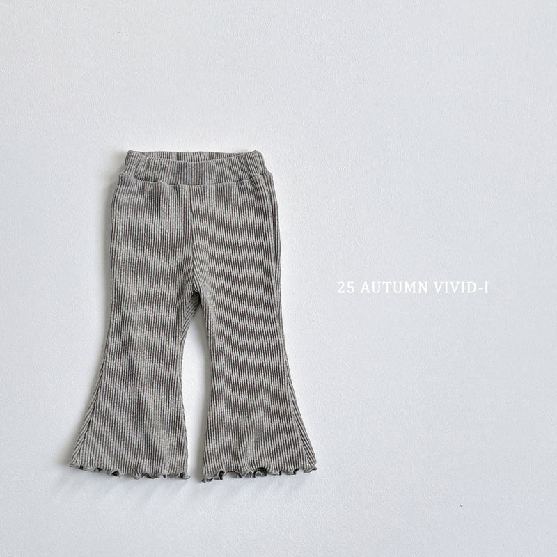 Vivid I - Korean Children Fashion - #kidsstore - Ribbed Wave Bootcut Pants - 6