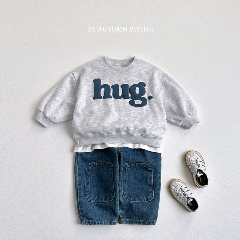 Vivid I - Korean Children Fashion - #kidsstore - Hug Embossed Sweatshirt - 11