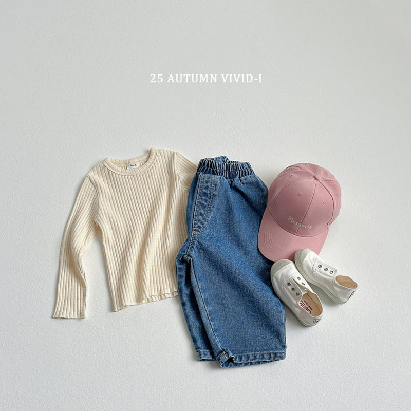 Vivid I - Korean Children Fashion - #kidsstore - Simple Ribbed Tee - 10
