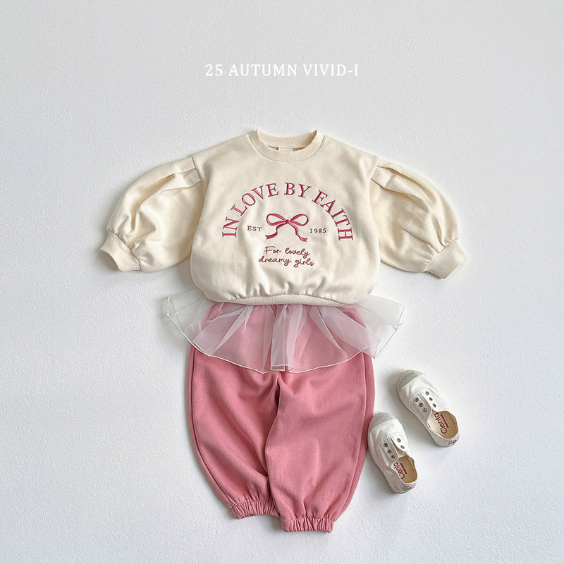 Vivid I - Korean Children Fashion - #kidsstore - Puff Ribbon Sweatshirt - 6