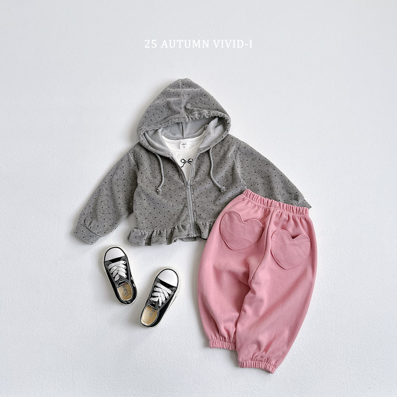 Vivid I - Korean Children Fashion - #kidzfashiontrend - Velour Zip-Up Set - 9