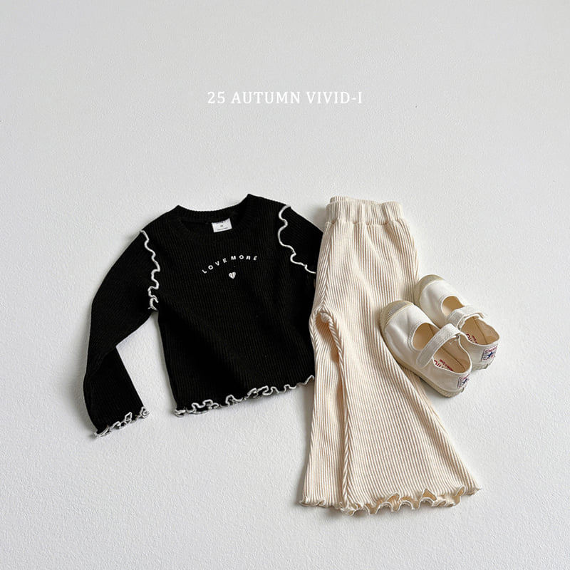 Vivid I - Korean Children Fashion - #kidzfashiontrend - Ribbed Wave Bootcut Pants - 7