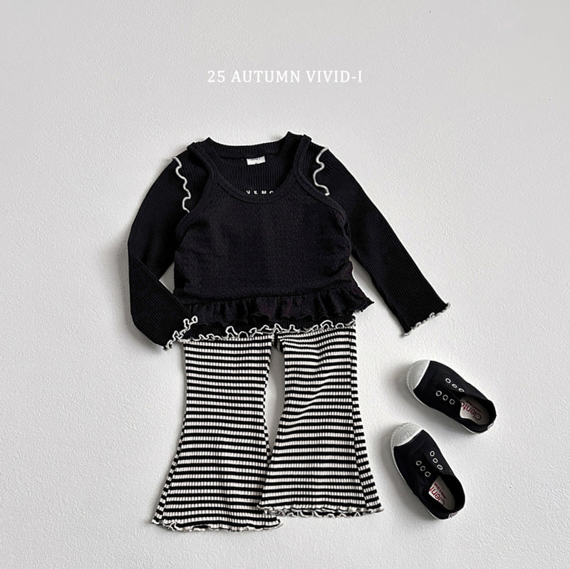 Vivid I - Korean Children Fashion - #kidzfashiontrend - Striped Bootcut Pants - 11