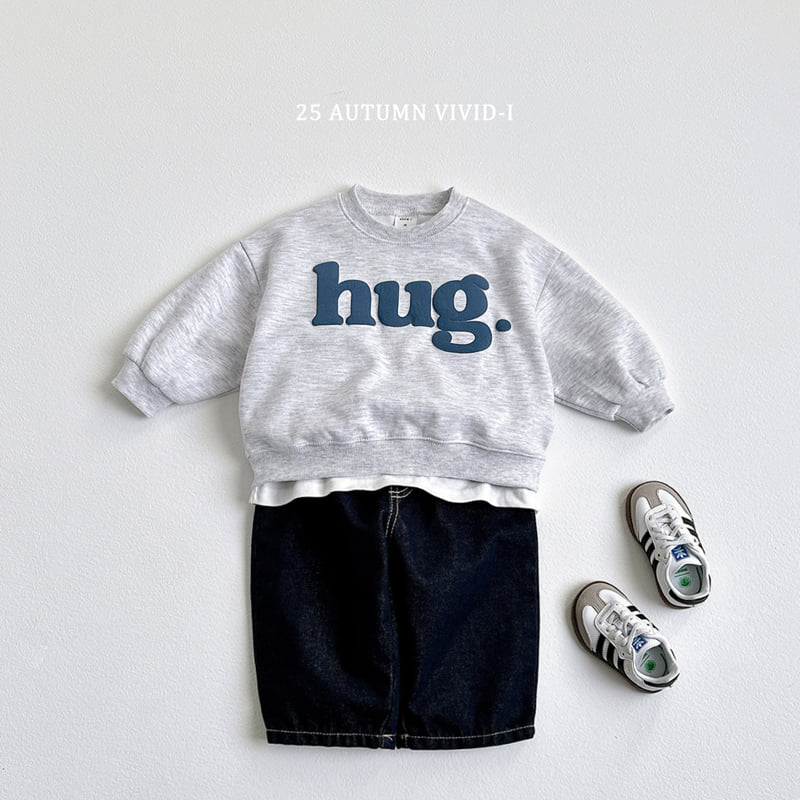 Vivid I - Korean Children Fashion - #kidzfashiontrend - Hug Embossed Sweatshirt - 12