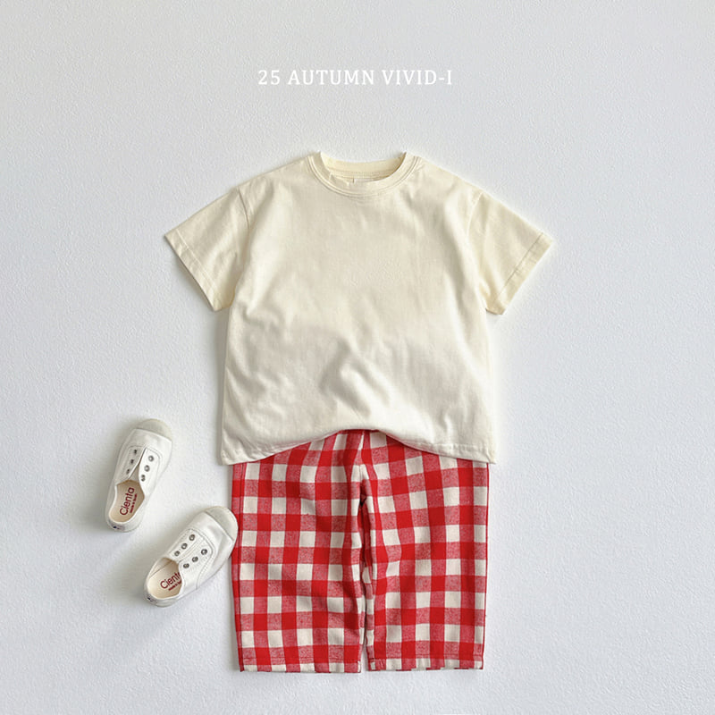 Vivid I - Korean Children Fashion - #kidzfashiontrend - Check Bear Embroidery Pants - 10