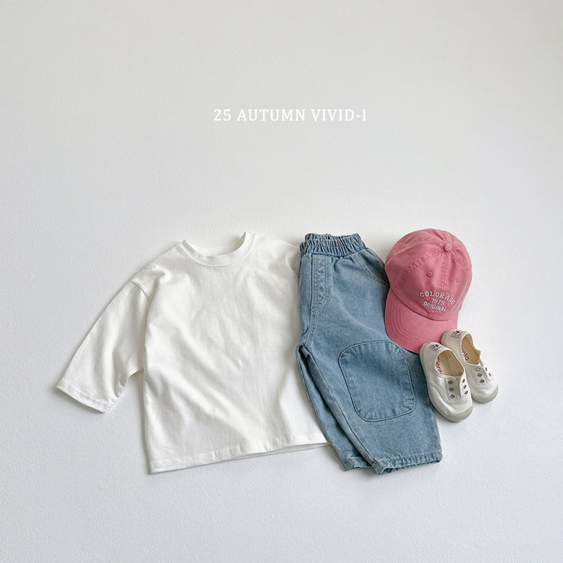 Vivid I - Korean Children Fashion - #kidzfashiontrend - Point Pancake Denim - 8