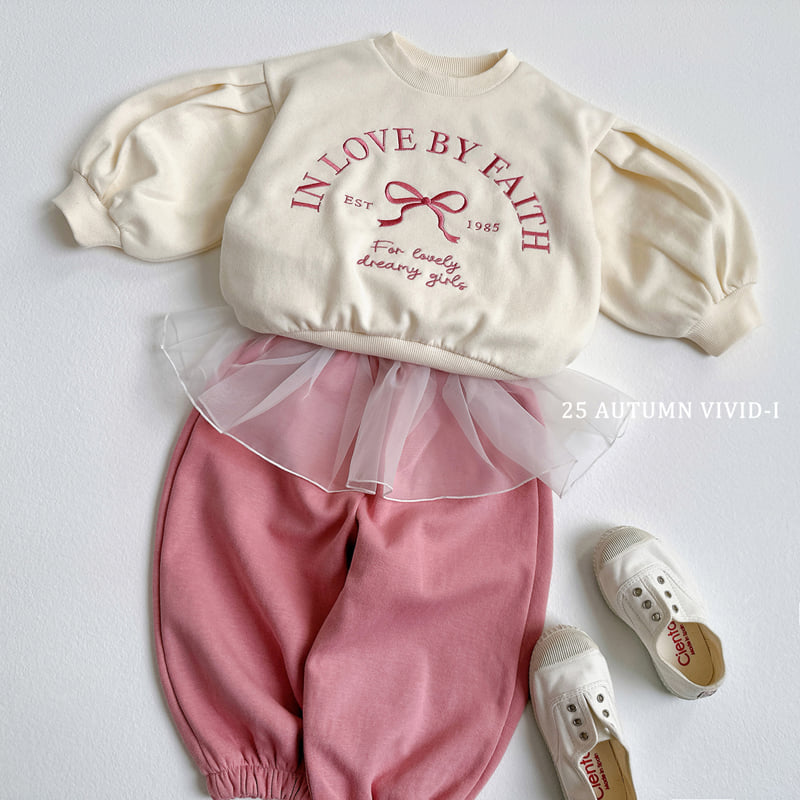 Vivid I - Korean Children Fashion - #kidzfashiontrend - Puff Ribbon Sweatshirt - 7