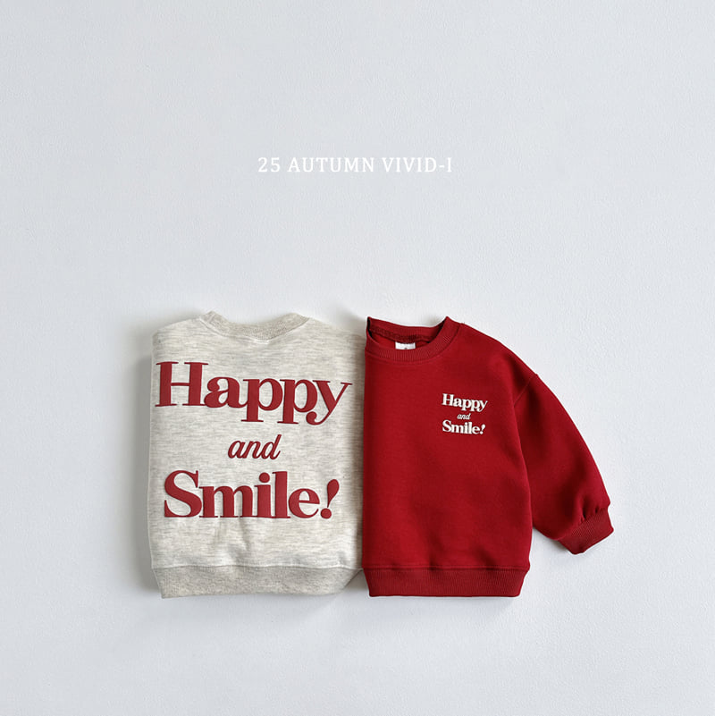 Vivid I - Korean Children Fashion - #littlefashionista - Happy Embossed Sweatshirt