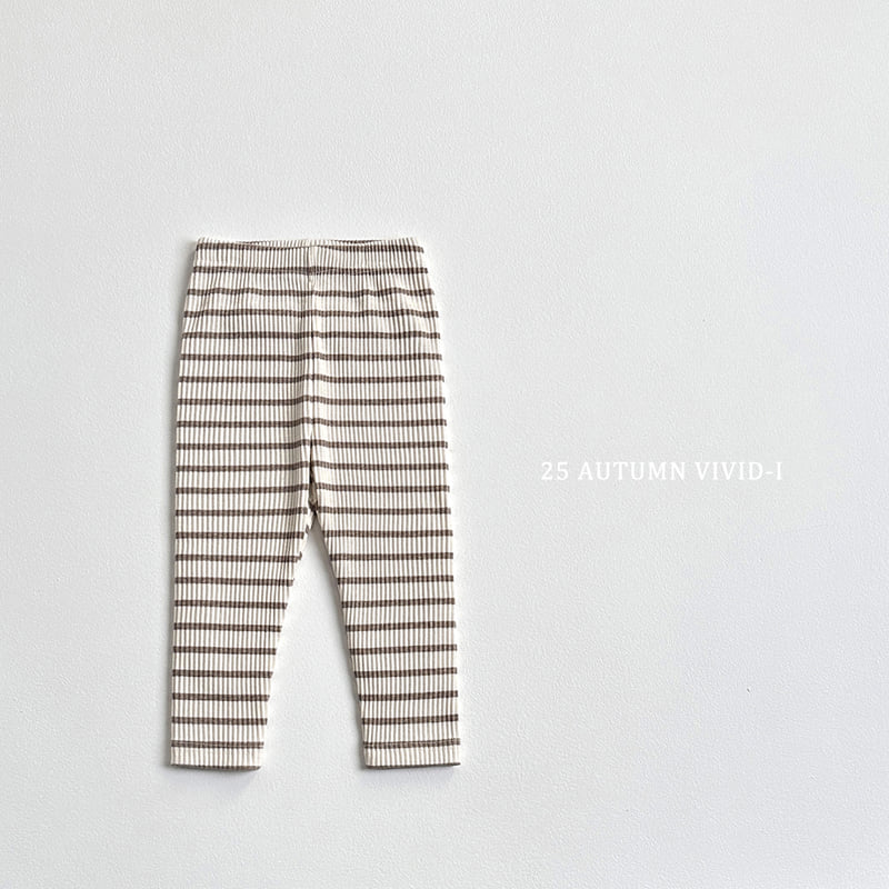 Vivid I - Korean Children Fashion - #littlefashionista - Ribbed Striped Leggings - 7