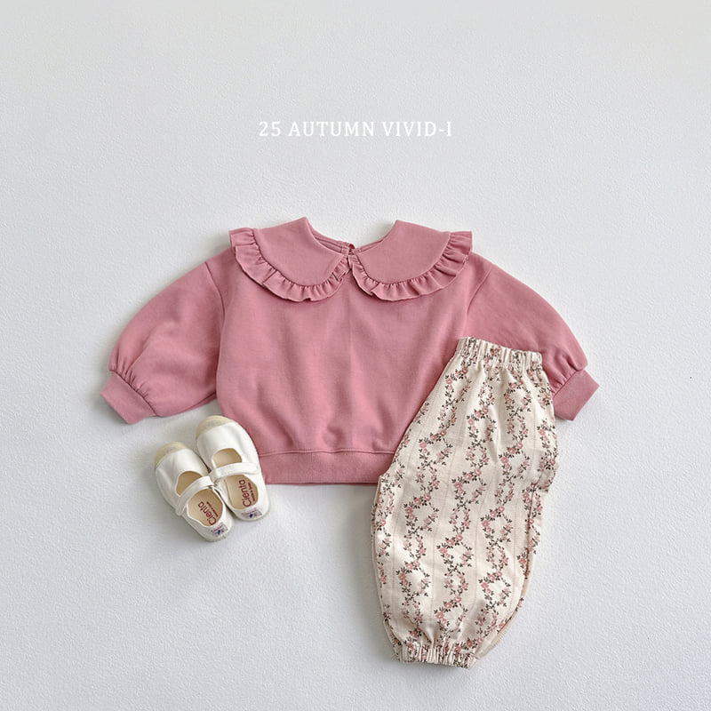 Vivid I - Korean Children Fashion - #littlefashionista - Round Collar Bootcut Set - 9