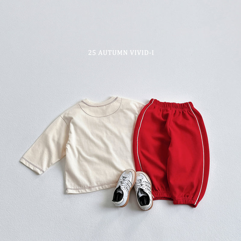 Vivid I - Korean Children Fashion - #littlefashionista - Line Stitch Tee - 8