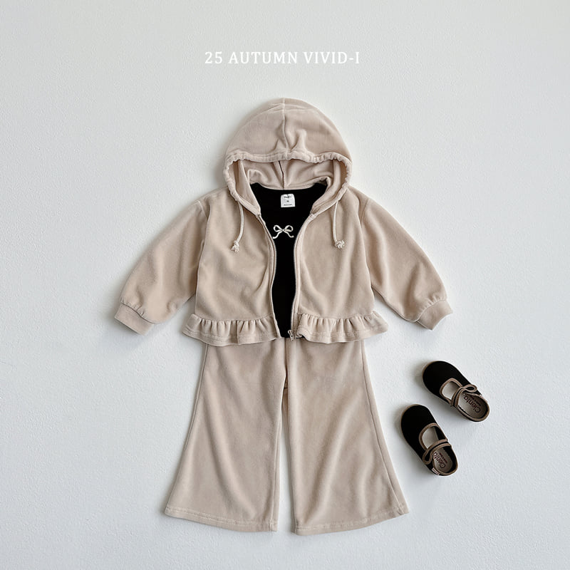 Vivid I - Korean Children Fashion - #littlefashionista - Velour Zip-Up Set - 11