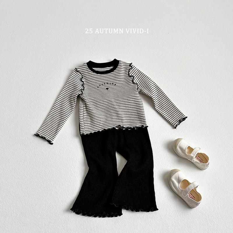 Vivid I - Korean Children Fashion - #littlefashionista - Ribbed Wave Bootcut Pants - 9