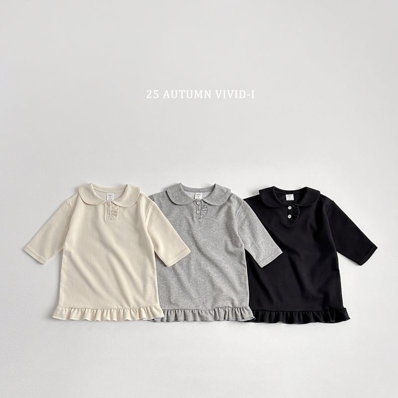 Vivid I - Korean Children Fashion - #littlefashionista - Buttoned Frill One-piece