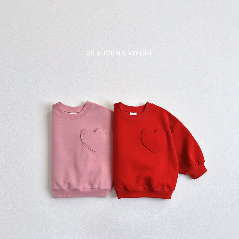 Vivid I - Korean Children Fashion - #littlefashionista - Heart Pocket Sweatshirt