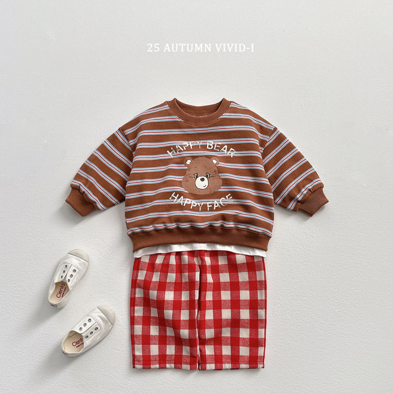 Vivid I - Korean Children Fashion - #littlefashionista - Check Bear Embroidery Pants - 12