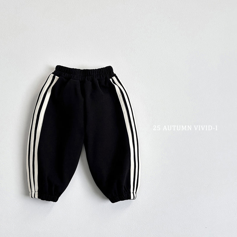 Vivid I - Korean Children Fashion - #littlefashionista - Triple Line Jogger Pants - 6