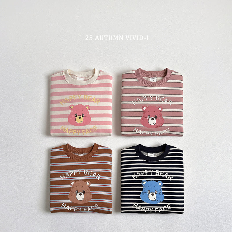 Vivid I - Korean Children Fashion - #magicofchildhood - Happy Bear Stripe Sweatshirt