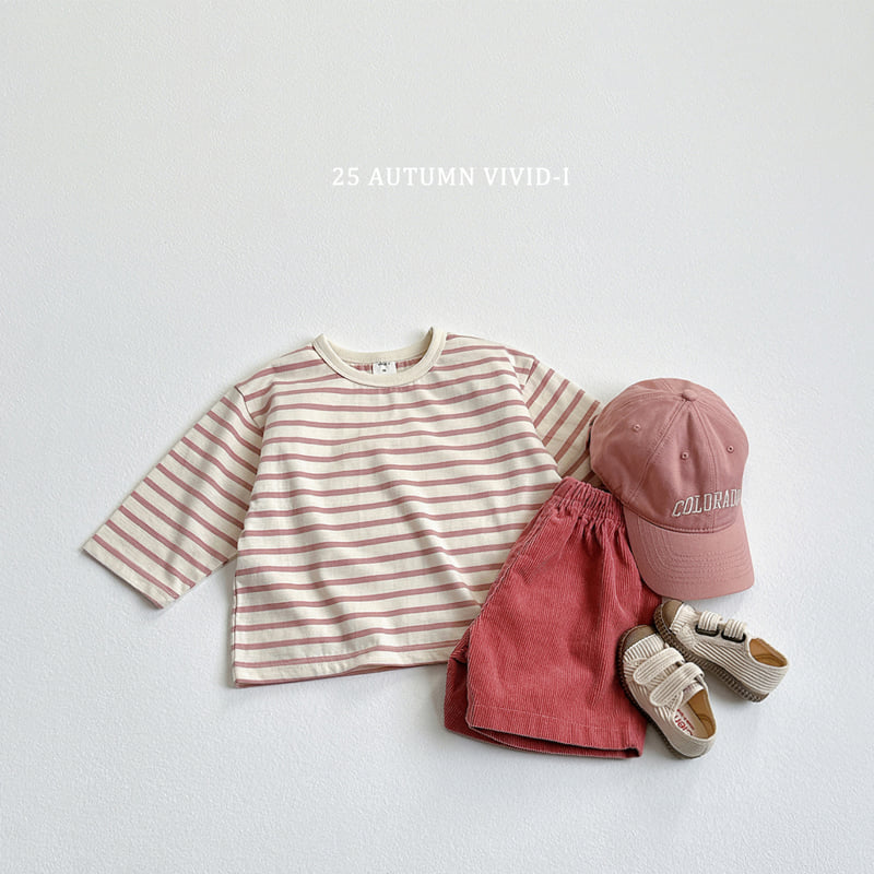 Vivid I - Korean Children Fashion - #magicofchildhood - Cuff Stripe Tee - 7