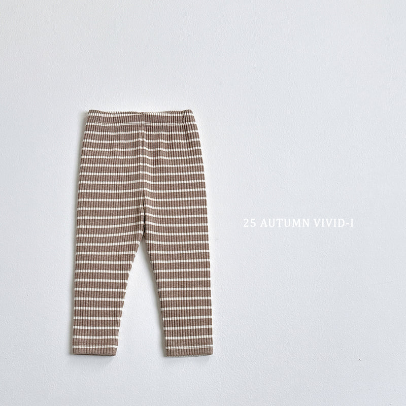 Vivid I - Korean Children Fashion - #magicofchildhood - Ribbed Striped Leggings - 8