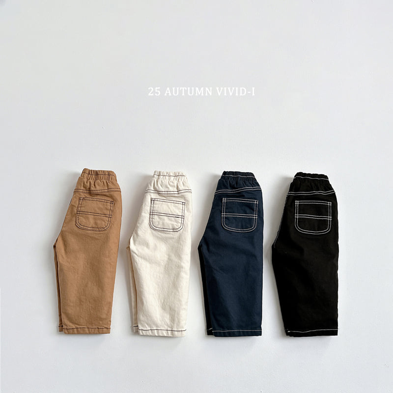 Vivid I - Korean Children Fashion - #magicofchildhood - Fall Stitch Cotton Pants