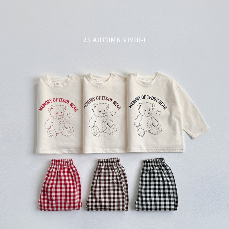 Vivid I - Korean Children Fashion - #minifashionista - Bear Check Set - 3