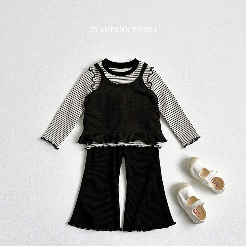 Vivid I - Korean Children Fashion - #minifashionista - Ribbed Wave Bootcut Pants - 11