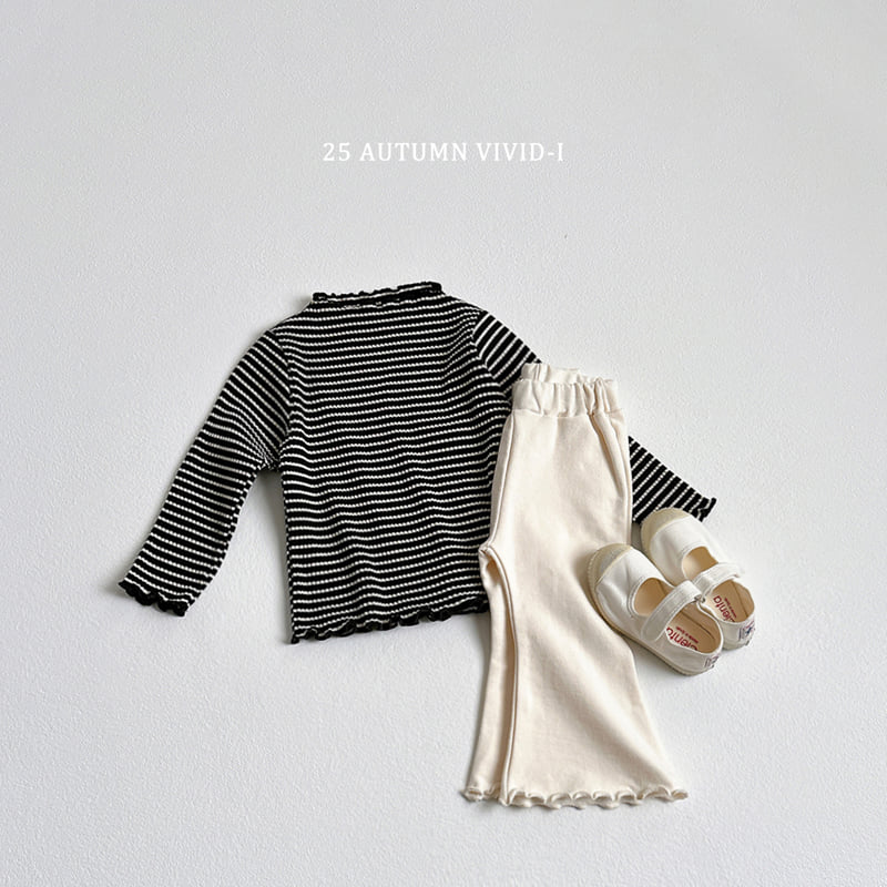 Vivid I - Korean Children Fashion - #minifashionista - Stripe Ribbed Wave Tee - 10