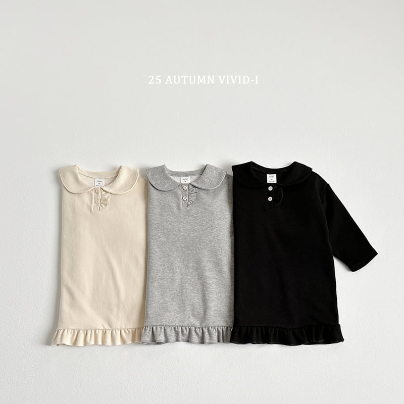 Vivid I - Korean Children Fashion - #minifashionista - Buttoned Frill One-piece - 3