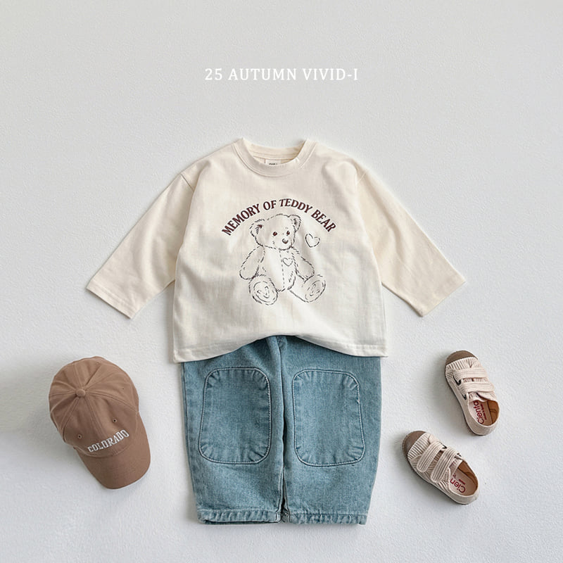 Vivid I - Korean Children Fashion - #minifashionista - Point Pancake Denim - 12