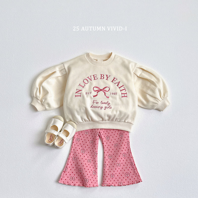 Vivid I - Korean Children Fashion - #minifashionista - Puff Ribbon Sweatshirt - 11