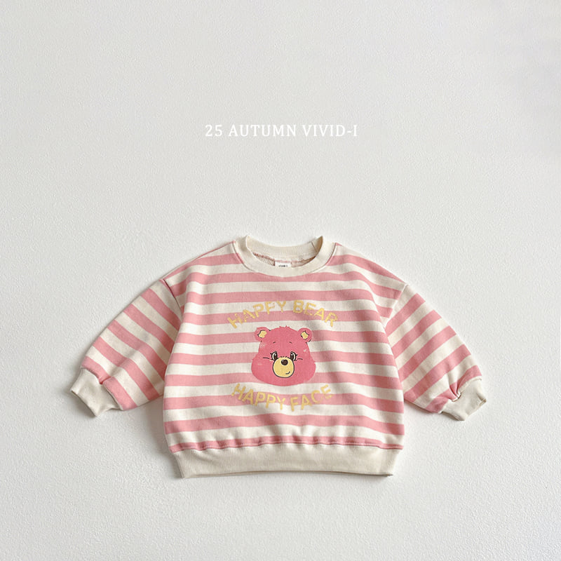 Vivid I - Korean Children Fashion - #prettylittlegirls - Happy Bear Stripe Sweatshirt - 3
