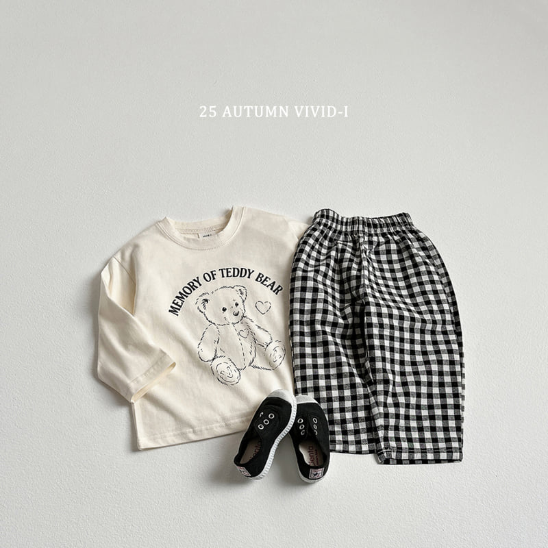 Vivid I - Korean Children Fashion - #minifashionista - Bear Check Set - 4