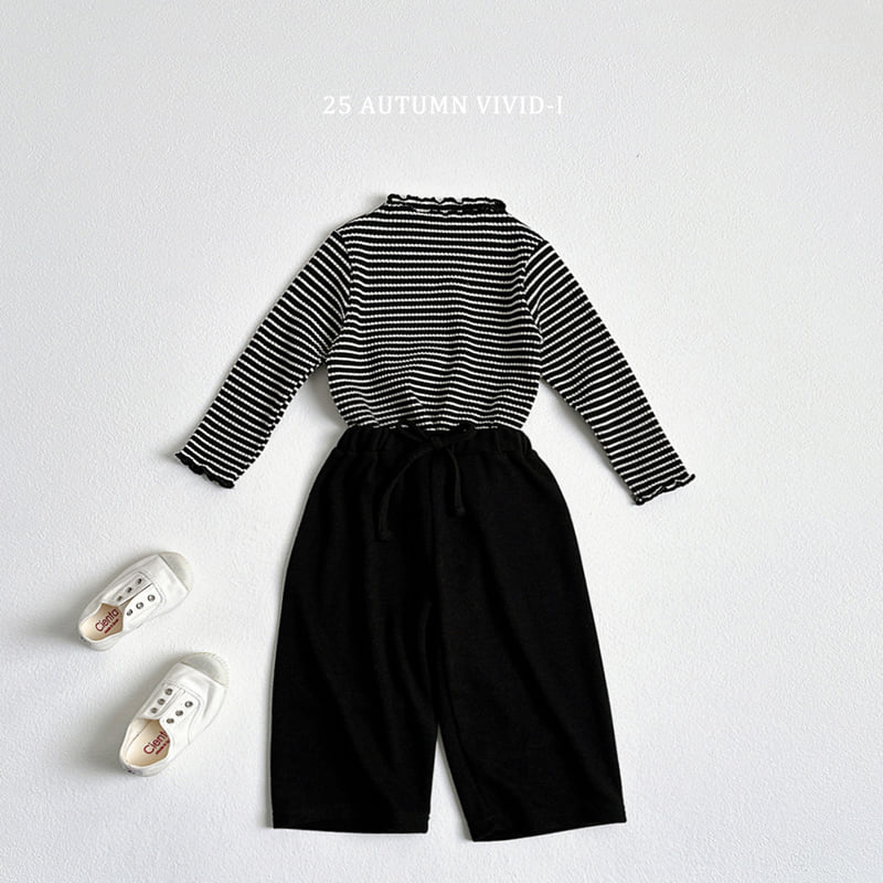 Vivid I - Korean Children Fashion - #prettylittlegirls - Stripe Ribbed Wave Tee - 11