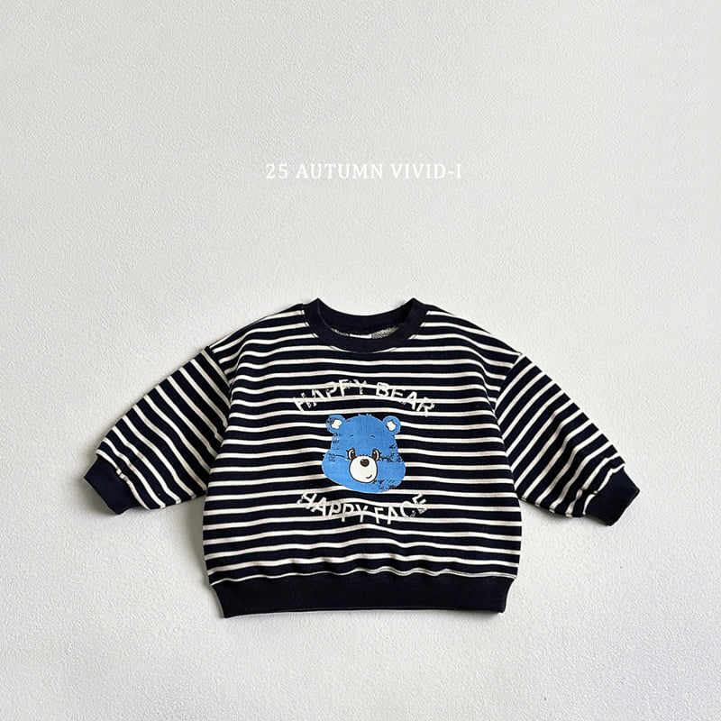 Vivid I - Korean Children Fashion - #stylishchildhood - Happy Bear Stripe Sweatshirt - 6