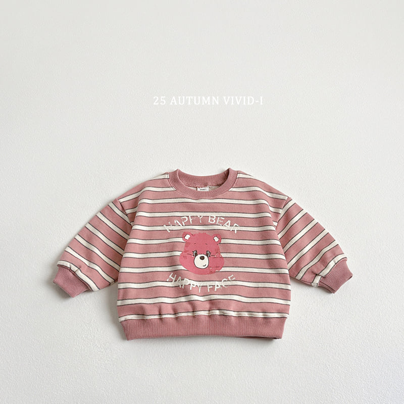 Vivid I - Korean Children Fashion - #prettylittlegirls - Happy Bear Stripe Sweatshirt - 4