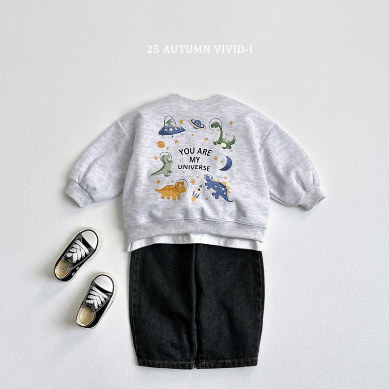 Vivid I - Korean Children Fashion - #todddlerfashion - Space Dino Sweatshirt - 12
