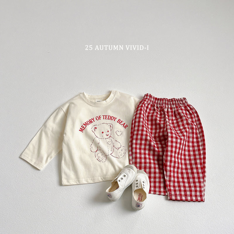 Vivid I - Korean Children Fashion - #todddlerfashion - Bear Check Set - 5