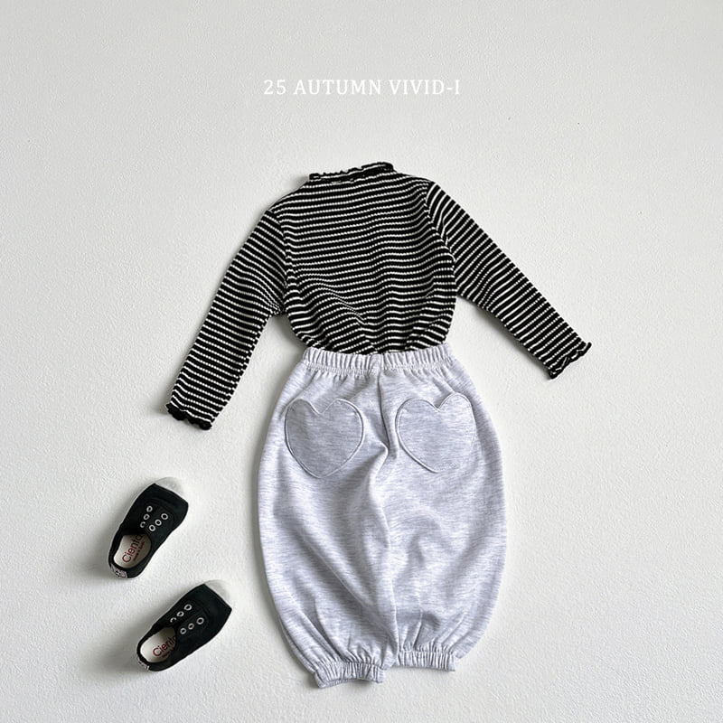 Vivid I - Korean Children Fashion - #todddlerfashion - Stripe Ribbed Wave Tee - 12
