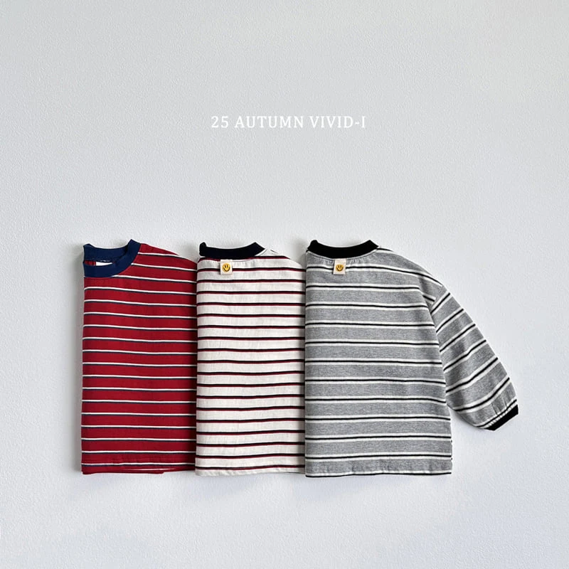 Vivid I - Korean Children Fashion - #toddlerclothing - Smile Label Stripe Tee