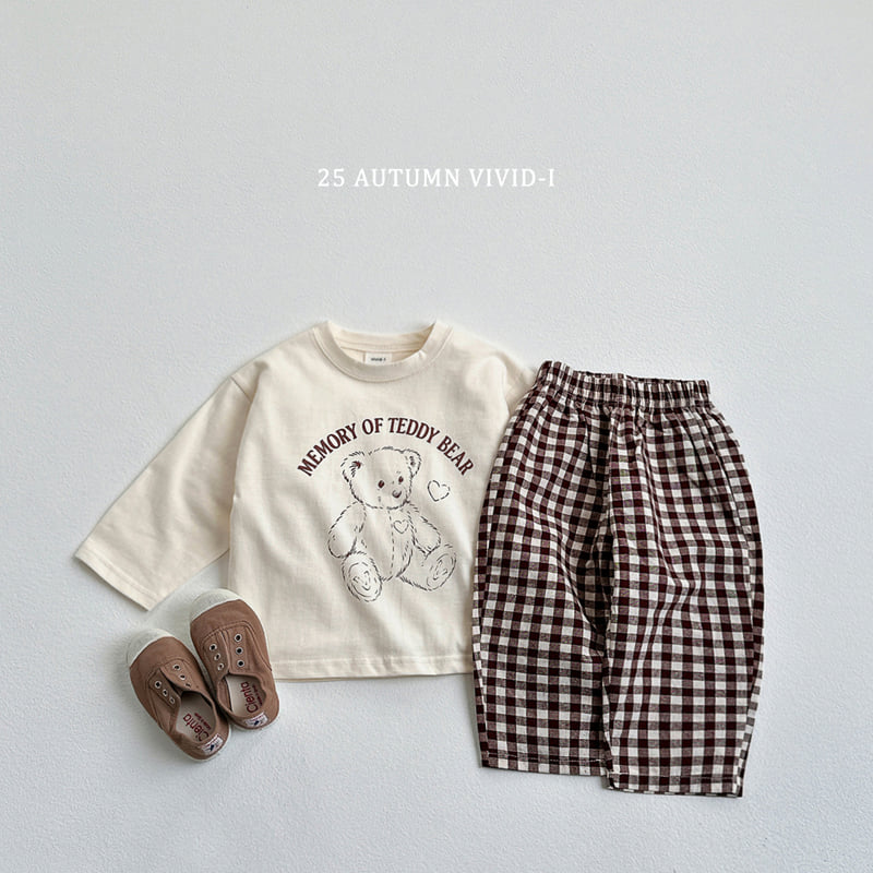 Vivid I - Korean Children Fashion - #toddlerclothing - Bear Check Set - 6