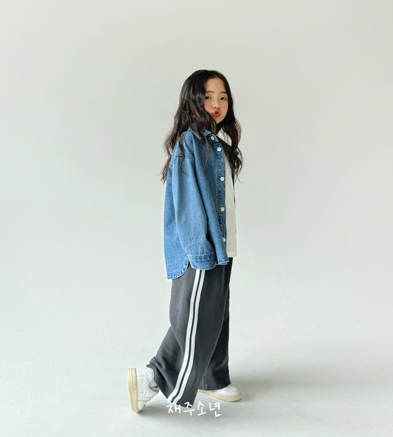 Witty Boy - Korean Children Fashion - #Kfashion4kids - Double Line Track Pants (Pig Charcoal) - 10