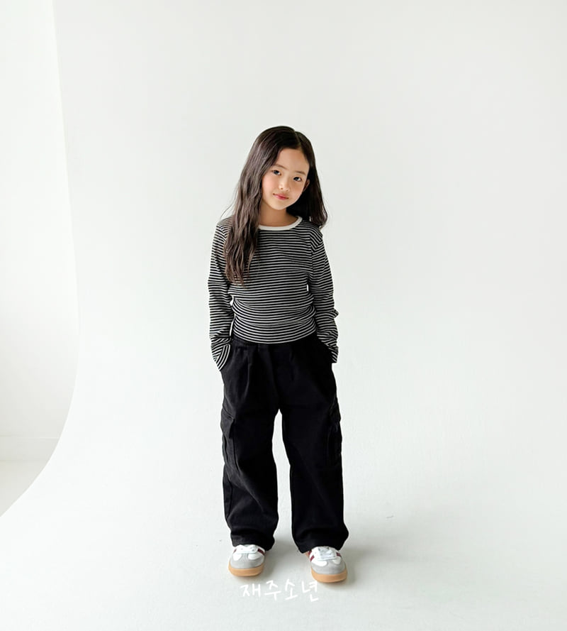 Witty Boy - Korean Children Fashion - #fashionkids - Jenny Ribbed Stripe Tee - 9